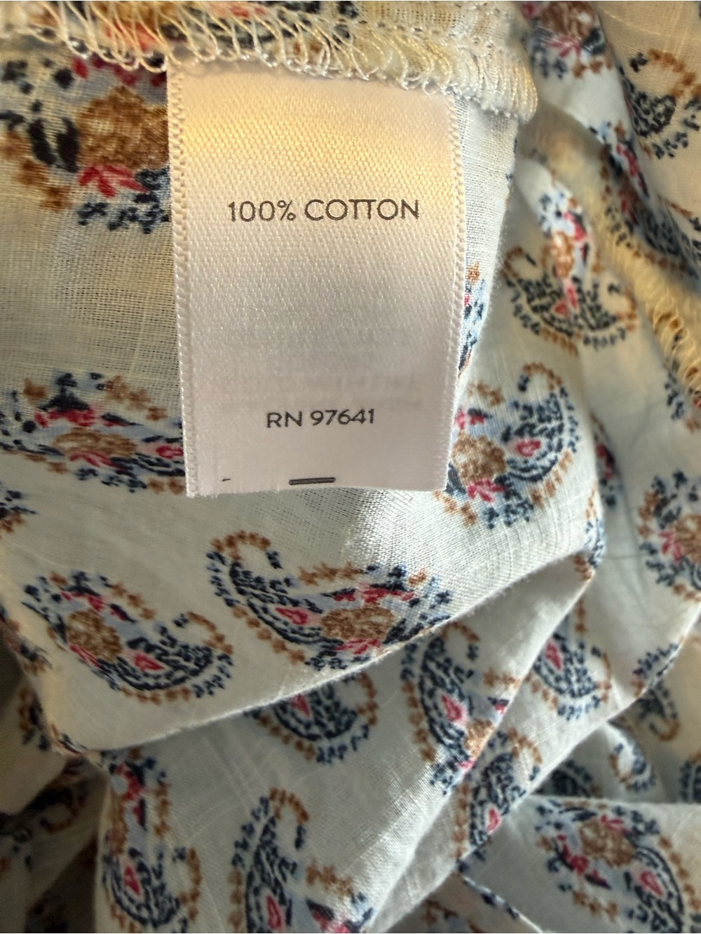 NWOT J.Jill Lightweight Paisley Button-Front Women's Top Sz S (21" P2P) - Picture 11 of 12